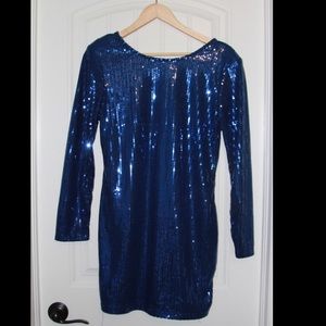 VENUS Blue Sequin Elegant Formal Dress
